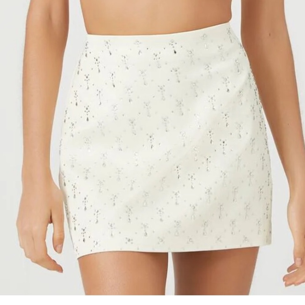 Cream rhinestone skirt
